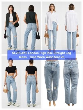 ​SLVRLAKE London High Rise Straight Leg Jeans Time Worn Wash Size 26